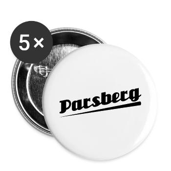 Parsberg - Textdesign mit Stadtnamen - Buttons groß 56 mm (5er Pack) - Weiß - Vorne