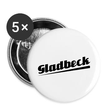 Gladbeck - Textdesign mit Stadtnamen - Buttons groß 56 mm (5er Pack) - Weiß - Vorne