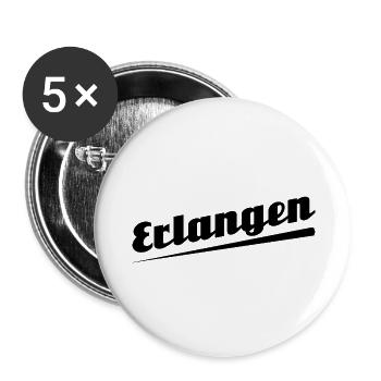 Erlangen - Textdesign mit Stadtnamen - Buttons groß 56 mm (5er Pack) - Weiß - Vorne