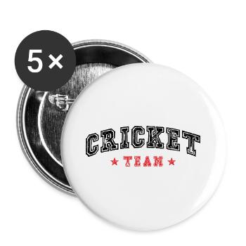 Cricket Team - Buttons groß 56 mm (5er Pack) - Weiß - Vorne