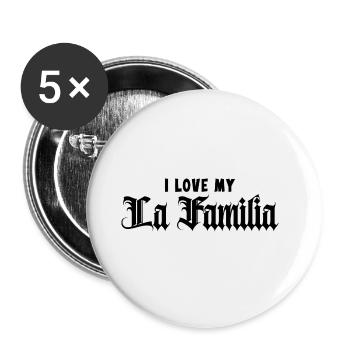 “Familia” die Familie, Das einzige was Zählt - Buttons groß 56 mm (5er Pack) - Weiß - Vorne