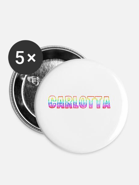carlotta rs regenbogen - Buttons groß 56 mm (5er Pack) - Weiß