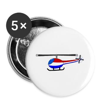 Helicopter Holland Flag Children - Buttons large 2.2''/56 mm (5-pack) - white - Front
