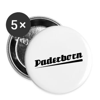 Paderborn - Textdesign mit Stadtnamen - Buttons groß 56 mm (5er Pack) - Weiß - Vorne