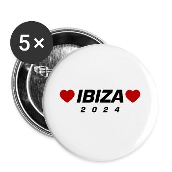 Coeur d’Ibiza 2024 - Lot de 5 grands badges (56 mm) - blanc - Devant