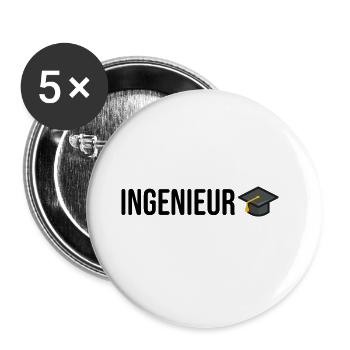 Ingenieur Studium Abschluss - Buttons groß 56 mm (5er Pack) - Weiß - Vorne