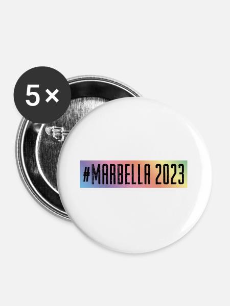 Marbella 2023 - Buttons groß 56 mm (5er Pack) - Weiß