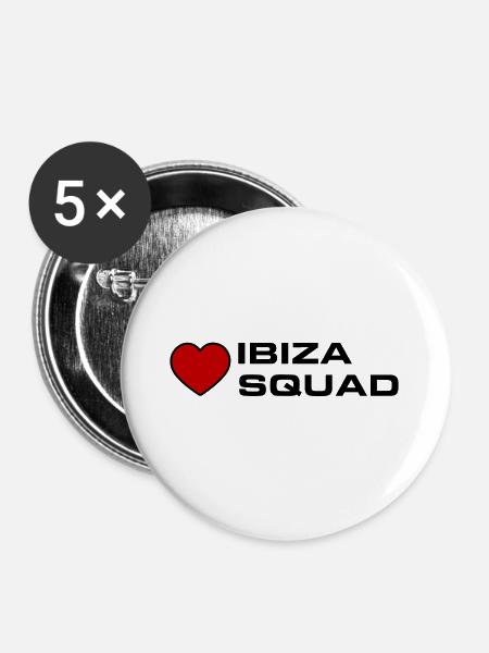 Ibiza Squad - Buttons groß 56 mm (5er Pack) - Weiß