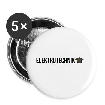 Elektrotechnik Ausbildung Prüfung Bestanden - Buttons groß 56 mm (5er Pack) - Weiß - Vorne