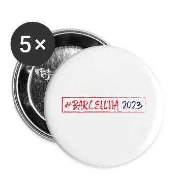 Barcelona 2023 - Buttons groß 56 mm (5er Pack) - Weiß - Vorne