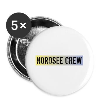 Nordsee Crew - Buttons groß 56 mm (5er Pack) - Weiß - Vorne