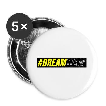 Dream Team - Buttons groß 56 mm (5er Pack) - Weiß - Vorne