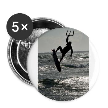 I love kitesurfing - Buttons large 2.2''/56 mm (5-pack) - white - Front
