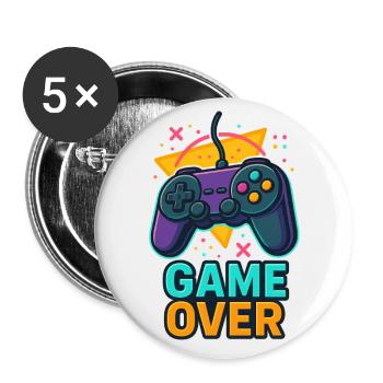Fin de Partie - Lot de 5 grands badges (56 mm) - blanc - Devant