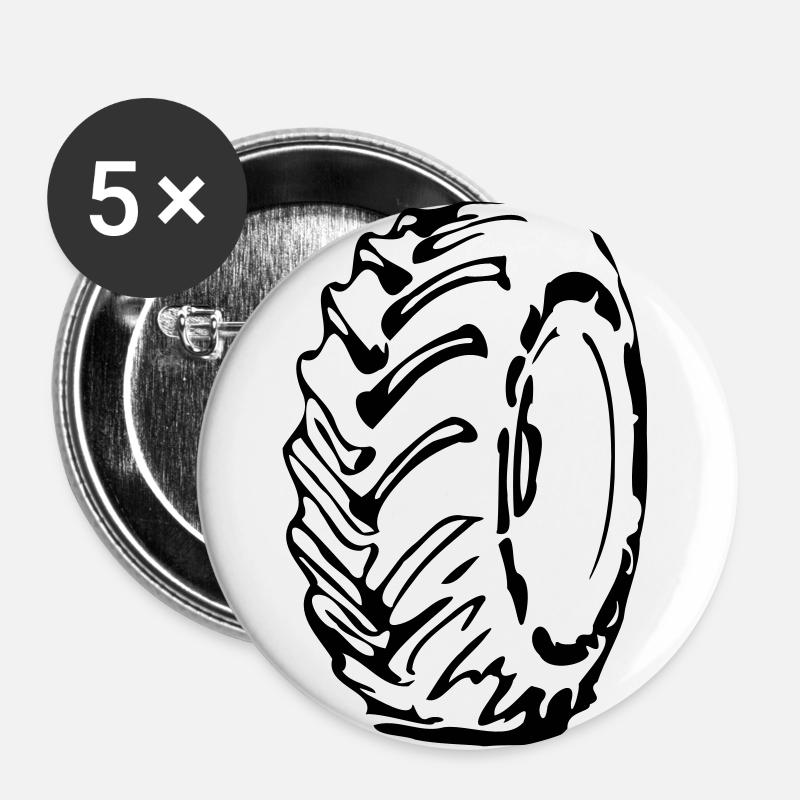 truck tyre - Buttons large 2.2''/56 mm (5-pack) - white