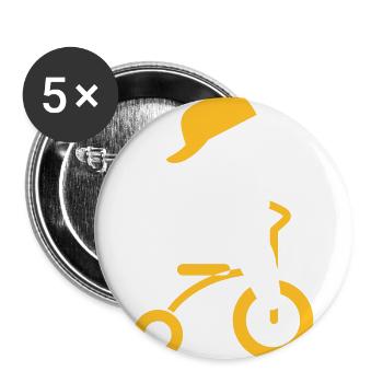 Garçon qui monte son tricycle - Lot de 5 grands badges (56 mm) - blanc - Devant
