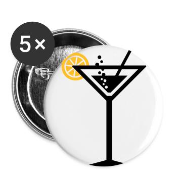 cocktail - Lot de 5 grands badges (56 mm) - blanc - Devant