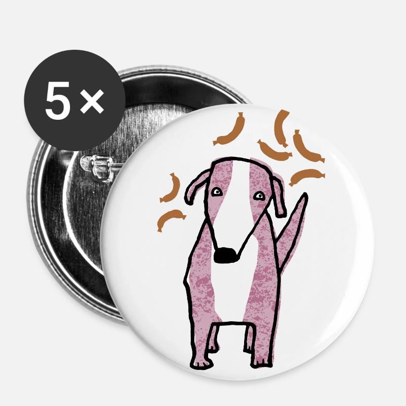 dog - Buttons large 2.2''/56 mm (5-pack) - white