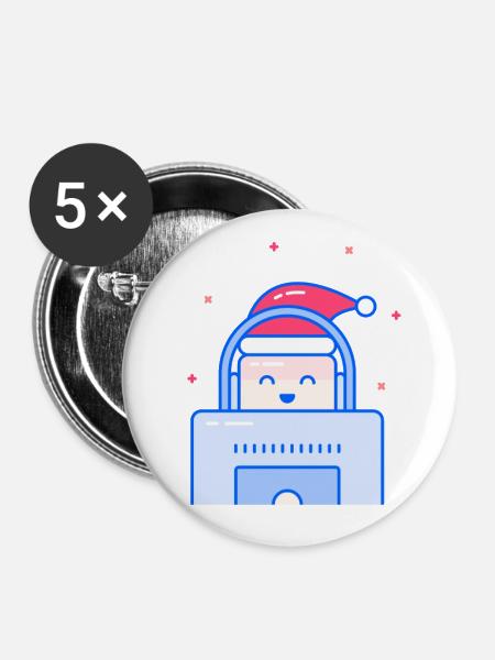 Feriengamer - Buttons groß 56 mm (5er Pack) - Weiß