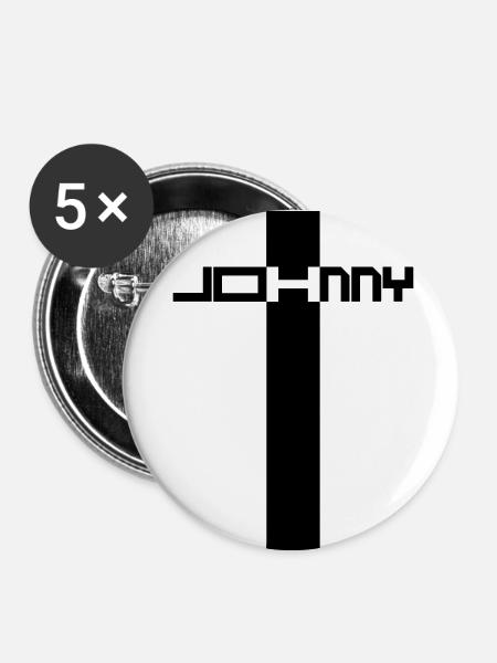 JOHNNY IMMER H - Buttons groß 56 mm (5er Pack) - Weiß