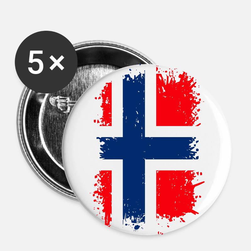 Norway - Buttons large 2.2''/56 mm (5-pack) - white