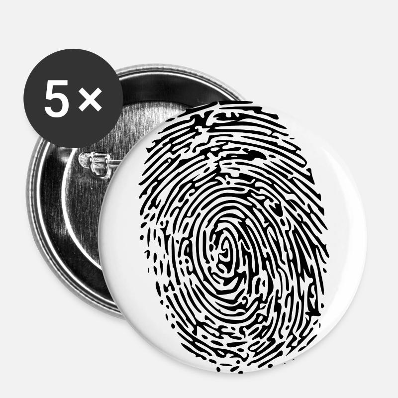 fingerprint - Buttons large 2.2''/56 mm (5-pack) - white