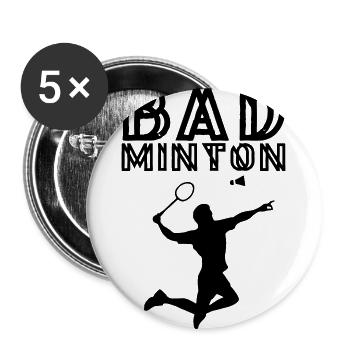 Badminton - Buttons groß 56 mm (5er Pack) - Weiß - Vorne