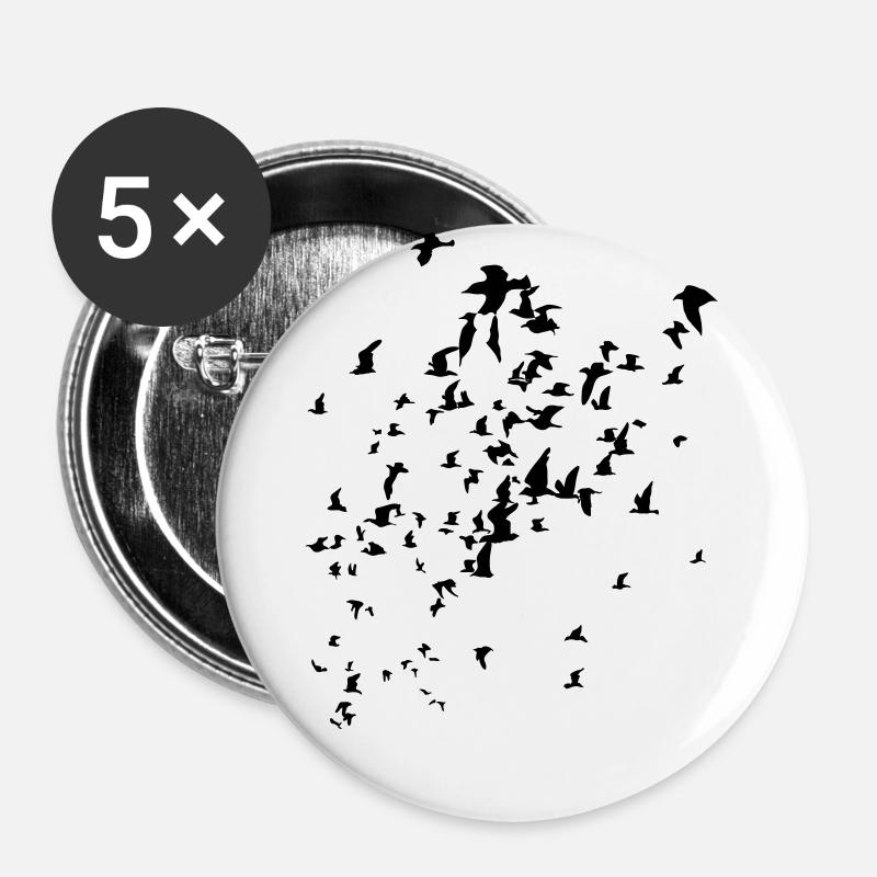 Birds - Buttons large 2.2''/56 mm (5-pack) - white