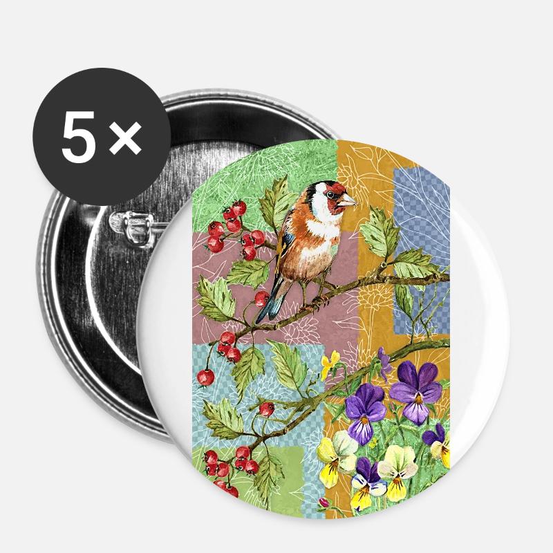 Bird - Buttons large 2.2''/56 mm (5-pack) - white