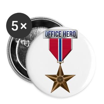 Medal Bronze Star Office Hero Funny Military Ar - Buttons large 2.2''/56 mm (5-pack) - white - Front