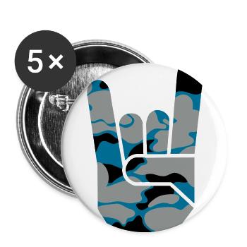 camou rock hand - Buttons groß 56 mm (5er Pack) - Weiß - Vorne