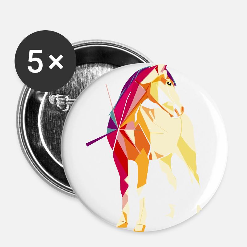 Pferd - Buttons large 2.2''/56 mm (5-pack) - white