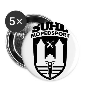 Simson Suhl Mopedsport S50 / S51 Logo No.2 - Buttons groß 56 mm (5er Pack) - Weiß - Vorne
