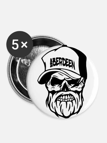 Aberdeen - Buttons groß 56 mm (5er Pack) - Weiß