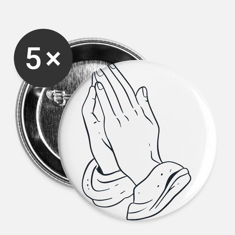 pray pray - Buttons large 2.2''/56 mm (5-pack) - white