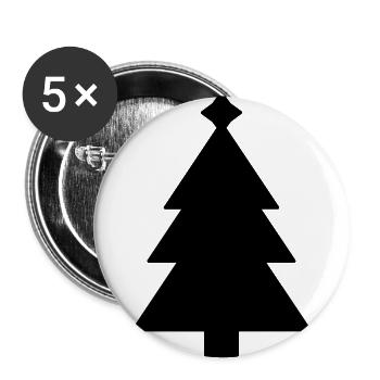 Weihnachtsbaum Christbaum - Buttons groß 56 mm (5er Pack) - Weiß - Vorne