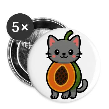 Papayacat - Buttons large 2.2''/56 mm (5-pack) - white - Front