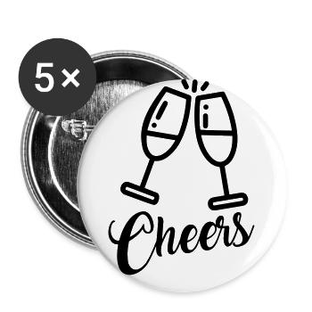 cheers glass 2020 - Buttons groß 56 mm (5er Pack) - Weiß - Vorne