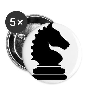 Horse chess piece - Buttons large 2.2''/56 mm (5-pack) - white - Front