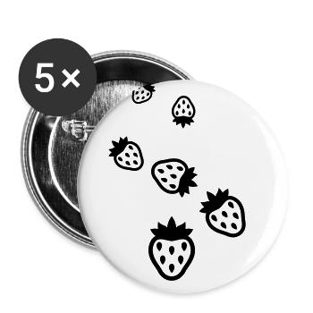 Icône de l’icône de la fraise - Lot de 5 grands badges (56 mm) - blanc - Devant