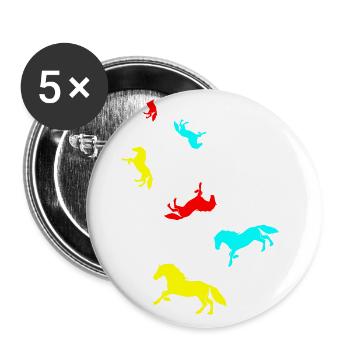 Horse Horse icon - Buttons large 2.2''/56 mm (5-pack) - white - Front