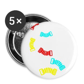 Musique d’accordéon - Lot de 5 grands badges (56 mm) - blanc - Devant
