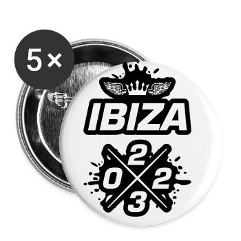 Ibiza 2023 - Buttons groß 56 mm (5er Pack) - Weiß - Vorne