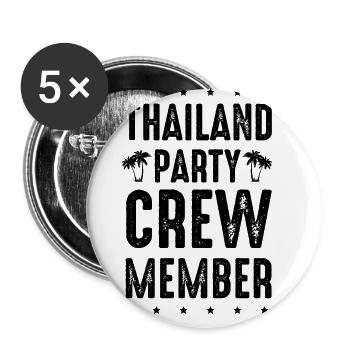 Thaïlande Party Crew - Lot de 5 grands badges (56 mm) - blanc - Devant