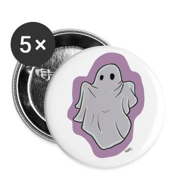 Boo! - Buttons groß 56 mm (5er Pack) - Weiß - Vorne