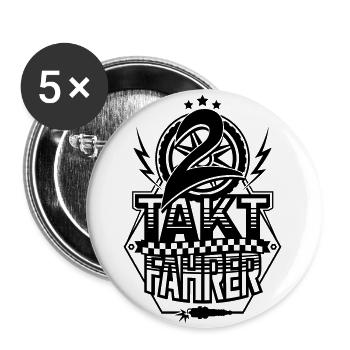 2-Takt-Fahrer / Zweitaktfahrer - Buttons groß 56 mm (5er Pack) - Weiß - Vorne