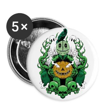 NOT ONLY for Halloween! Sweatshirts, T-shirts, Accessories - Buttons large 2.2''/56 mm (5-pack) - white - Front