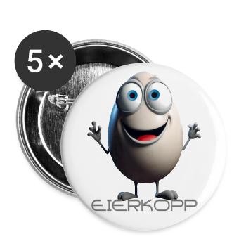 Eierkopp - Buttons groß 56 mm (5er Pack) - Weiß - Vorne