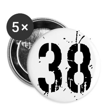 38 Number 38 - Buttons large 2.2''/56 mm (5-pack) - white - Front