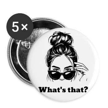 Regard de curiosité - Lot de 5 grands badges (56 mm) - blanc - Devant